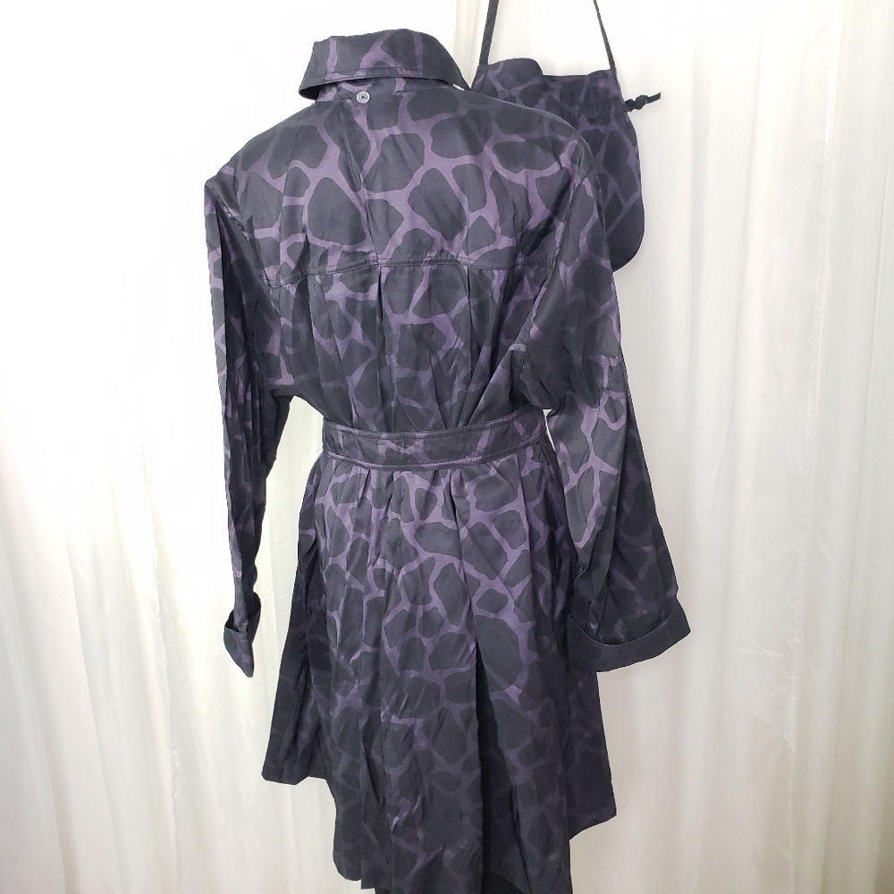 Mycra Pac Designer Wear purple black animal print lightweight packable jacket - Picture 7 of 10
